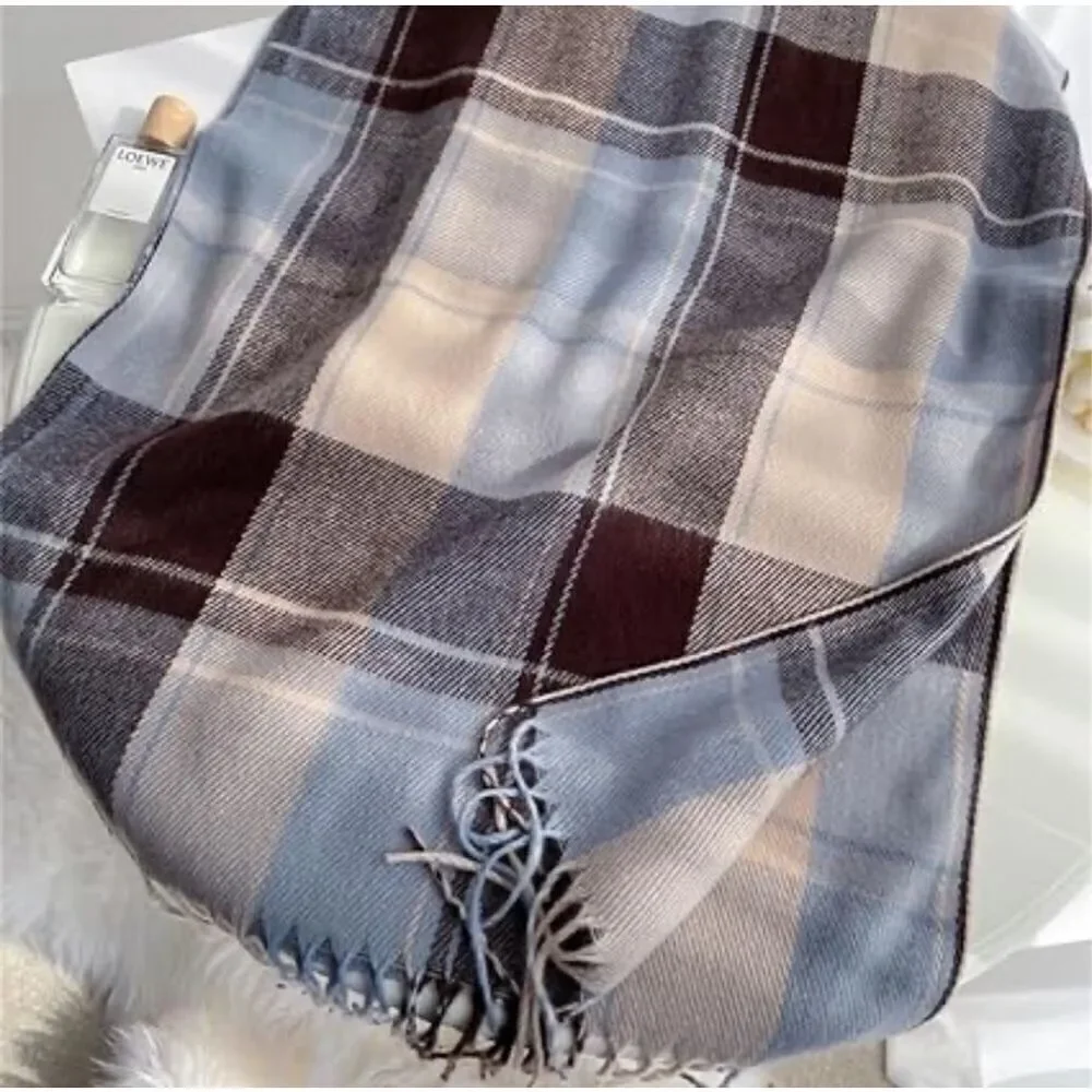 Blue plaid scarf